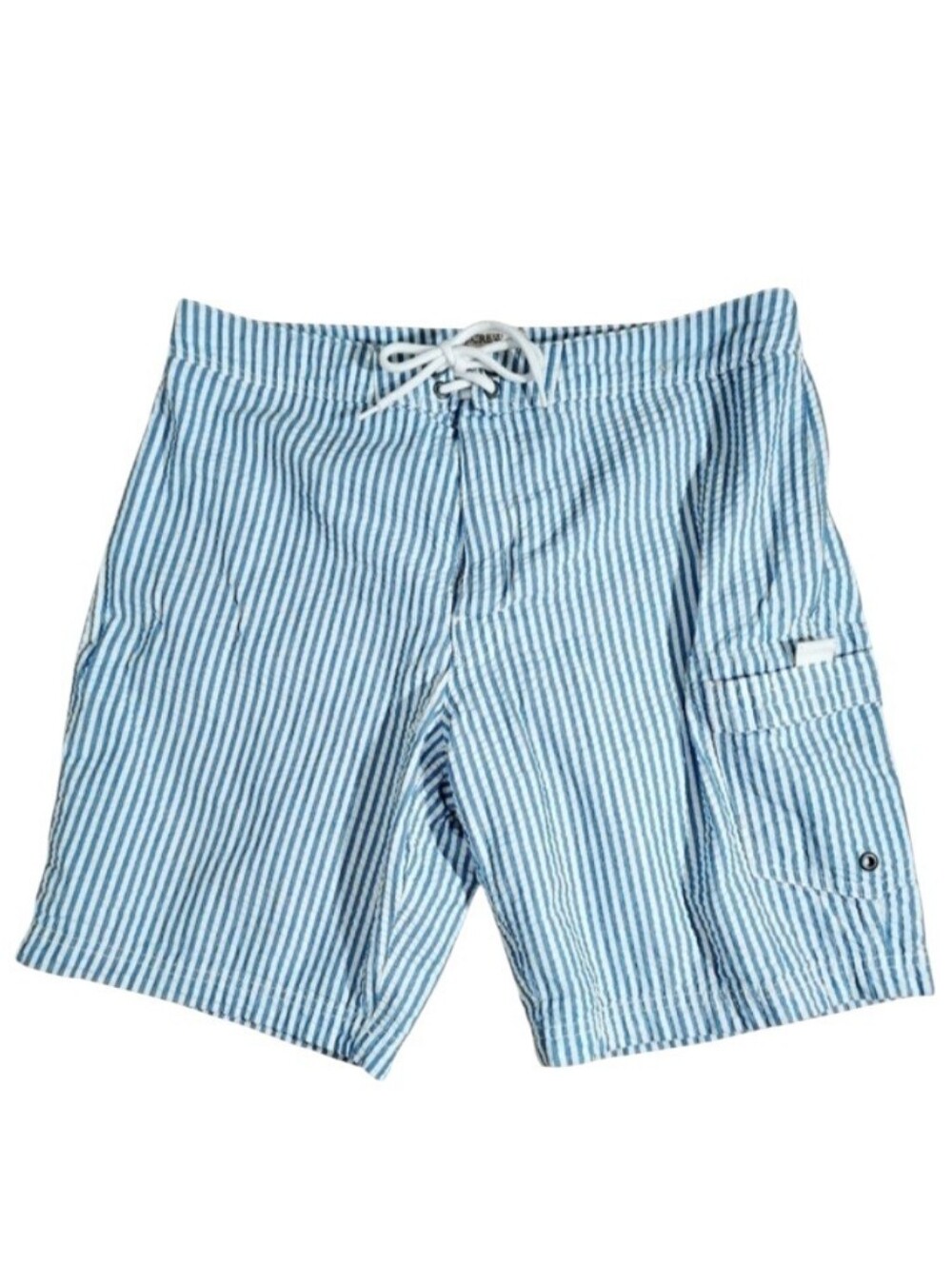 J. Crew Factory Blue White Seersucker Board Shorts 33